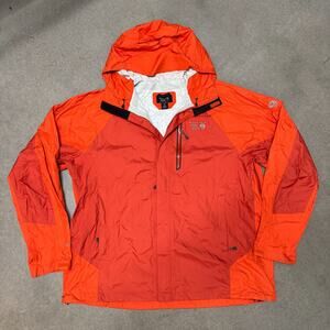 Mountain Hardwear Jacket Men’s Size XXL Dry Q Elite Hooded Rainwear Shell Orange